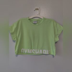 Gymshark women's fraction crop top size small bright neon green nwot